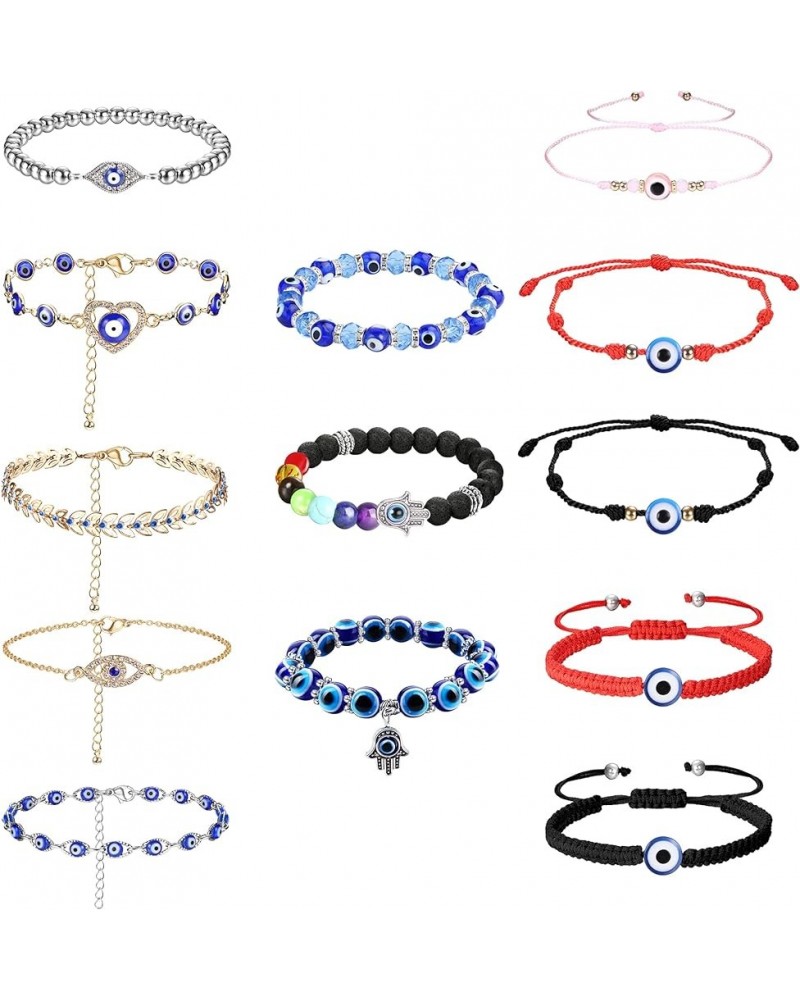 Evil Eye Bracelets for Women Men Mal De Ojo Bracelets Knot Red Black Blue Hamsa Beaded Mexican Protection Evil Eye Bracelets ...