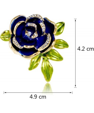 Brooch Pins for Women, Elegant Rose Flower Shape Brooch Shining Rhinestones Inlaid Pin Creative Hat Shawl Scarf Enamel Badge ...