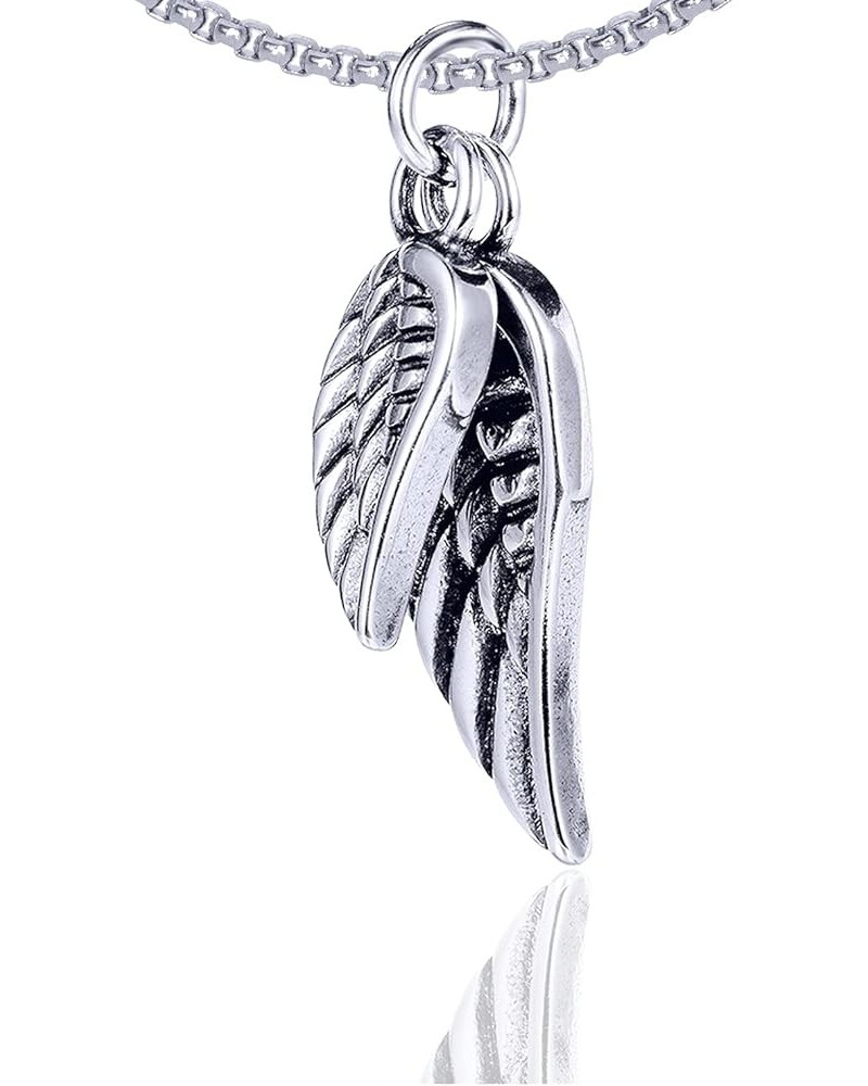 Punk Jewelry Titanium Steel Angel Wings Pendant Necklace 316LL Steel Wings $7.67 Necklaces