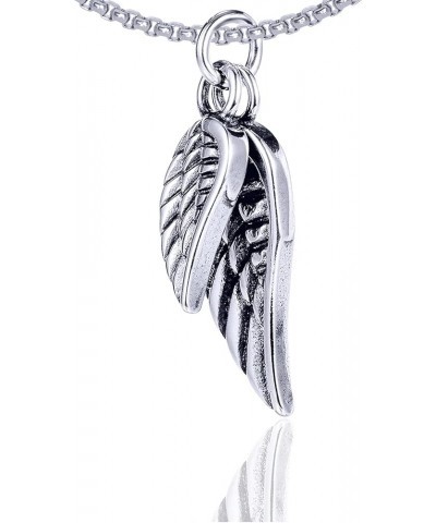 Punk Jewelry Titanium Steel Angel Wings Pendant Necklace 316LL Steel Wings $7.67 Necklaces