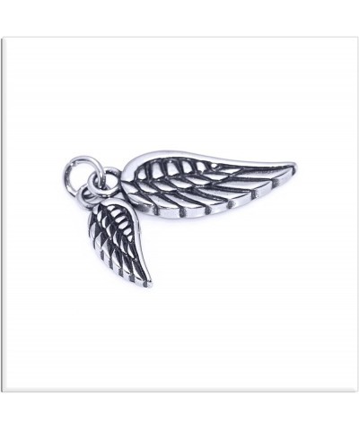 Punk Jewelry Titanium Steel Angel Wings Pendant Necklace 316LL Steel Wings $7.67 Necklaces