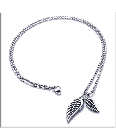 Punk Jewelry Titanium Steel Angel Wings Pendant Necklace 316LL Steel Wings $7.67 Necklaces