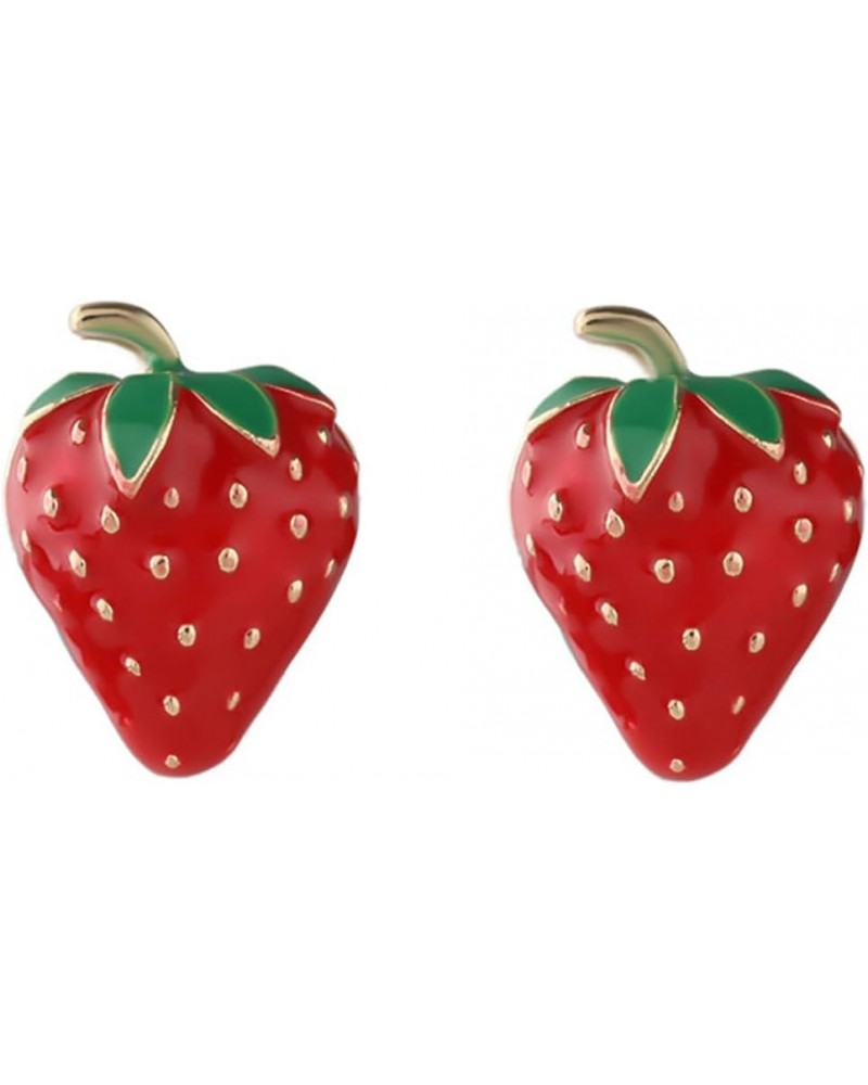 Red Strawberry Earrings 3D Simulation Strawberry Drop Dangle Earrings for Women Girls Cute Acrylic Fruit Earrings Resin Straw...