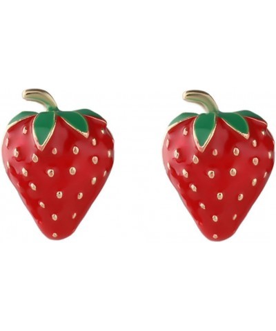 Red Strawberry Earrings 3D Simulation Strawberry Drop Dangle Earrings for Women Girls Cute Acrylic Fruit Earrings Resin Straw...