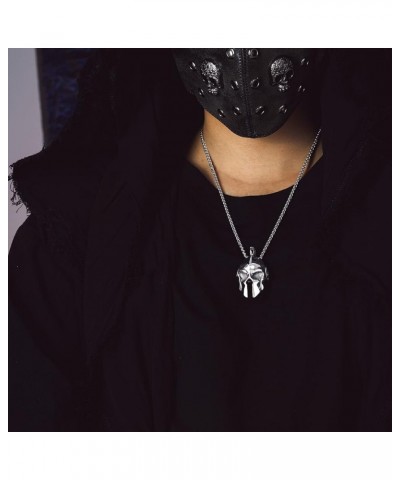 Mens Necklace Stainless Steel Retro Style Pendant Necklace Knights Templar Cross/Spartan Helmet Pendant for Men Women -with 2...