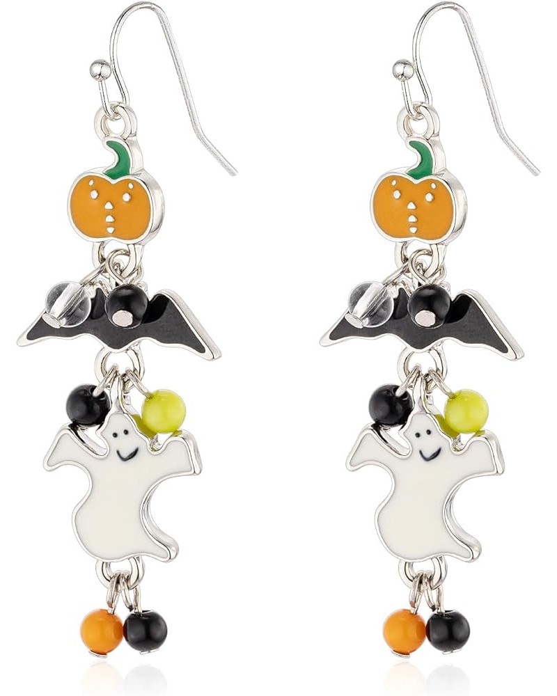 Halloween Earrings for Women Spider Pumpkin Bat Earrings for Halloween Party Long Drop Pumpkin Bat Ghost Earrings $5.21 Earrings