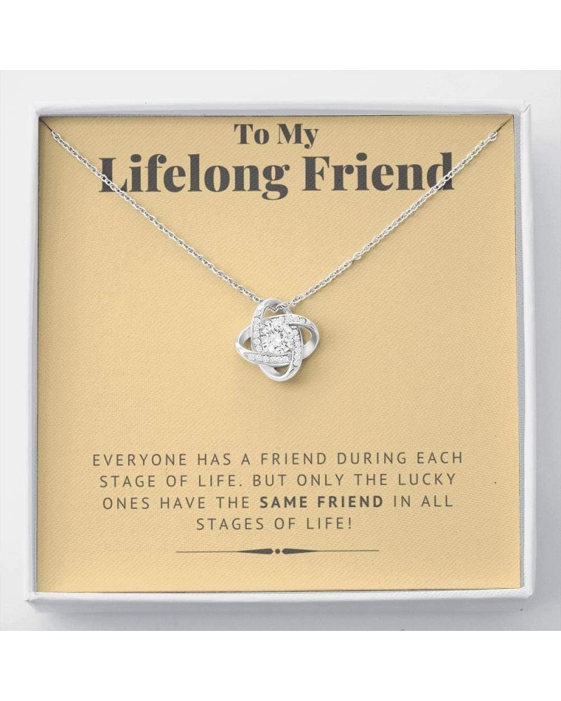 To My Lifelong Friend"Same Friend" Love Knot Necklace with Message Card and Gift Box. Gift for Best Friend. Best Friend Gift....