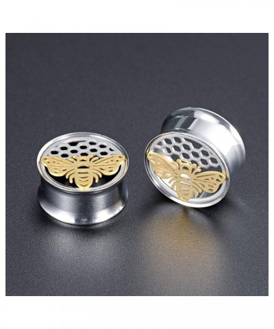 Stainless Steel Honeybee Ear Gauges Double Flared Tunnels for Ears Piercing Unscrew Ear Stretchers. A 3/4"(19mm) $10.19 Body ...