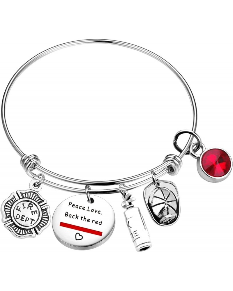 Firefighter Jewelry for Women Firefighter Girlfriend Jewelry Peace Love Back The Red Firefighter Bracelet for Her peace love ...