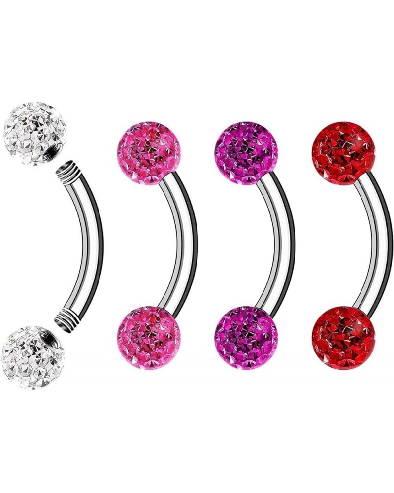 Surgical Steel Curved Barbell Ring 16g 5/16 8mm 3mm Ferido Ball Helix Earring Eyebrow Piercing Jewelry Choose Colors and Size...