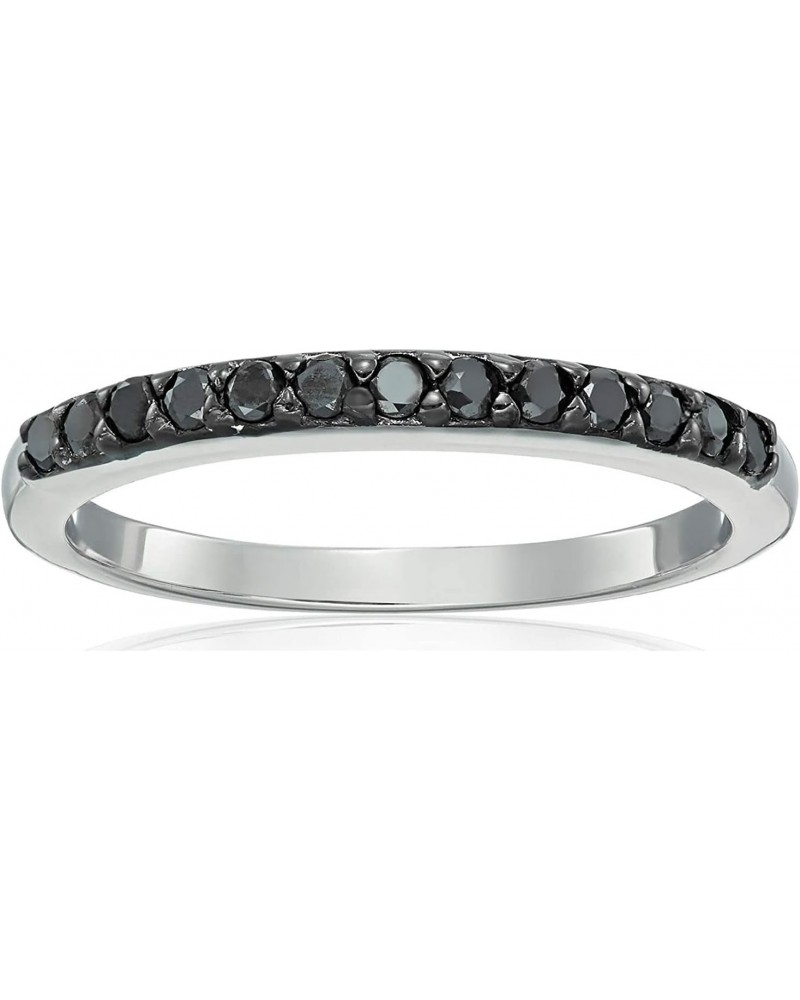 1/5 cttw Black Diamond Ring Wedding Band .925 Sterling Silver 13 Stones Round $42.74 Bracelets