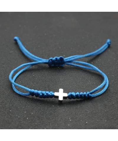 Multicolor Handwoven Religion Braided Cross Bracelet Faith Hope Blessed Wrist Cuff Bracelet for Women Men Lucky Protection Pr...