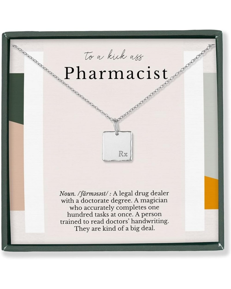 Pharmacist Graduation Gift, PharmD Graduation Necklace Gift, Doctor of Pharmacy, Rx Charm 14K gold-filled, Sterling Silver ne...