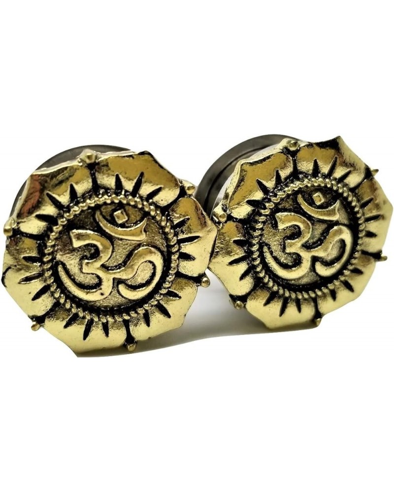 Stainless Steel Ohm (Om) Symbol Ear Plugs - Screw-On Gauges - 7 Sizes - Pair - New! 5/8" (16mm) $10.23 Body Jewelry