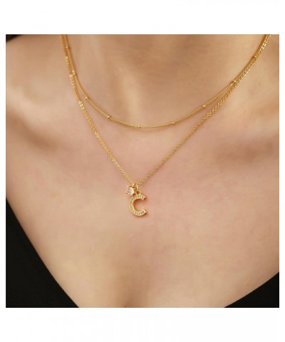 Gold Initial Necklace for Women Heart Necklace For Women Layered Necklace set 14K Gold Plated Necklace Girls Dainty Gold Name...