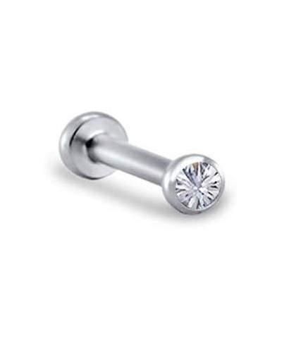 316L Stainless Steel Labret Nose Ring Stud Titanium Push Pin Threadless Post 3/16, 1/4, 9/32, 5/16 Stone 18G 2.5mm Stone - 1/...