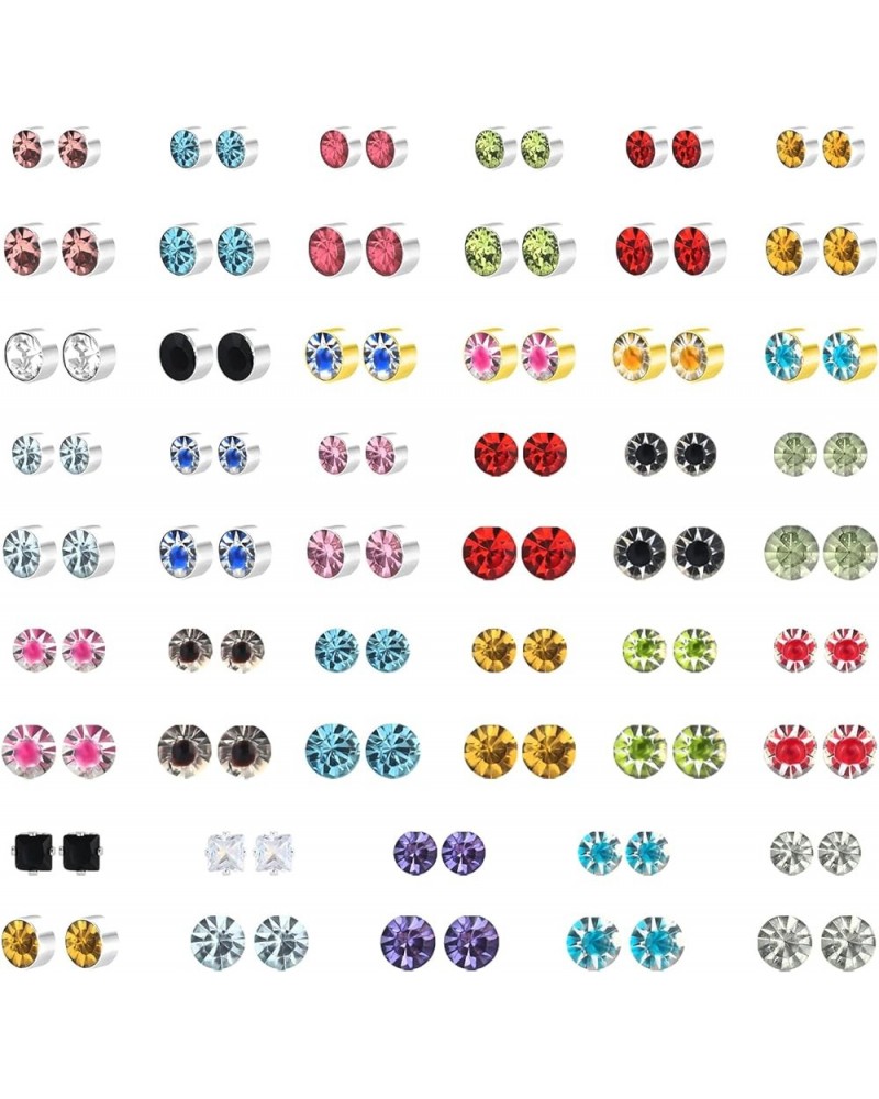 52 Pairs Colorful Cute Stud Earrings for Girls Hypoallergenic Earrings Stainless Steel Earrings for Girls and Women Multicolo...