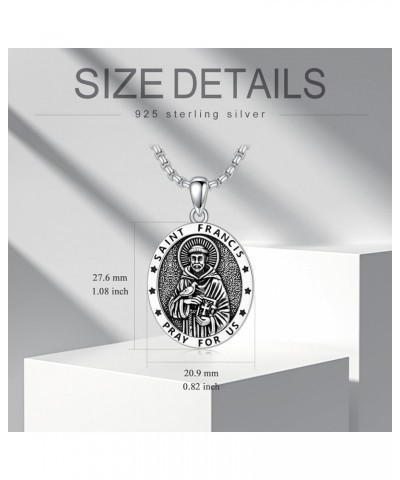 S925 Sterling Silver Saint Necklace St Michael/St Christopher/St Benedict/Virgin Mary/St Joseph/Jesus/St Patrick/St Francis/S...