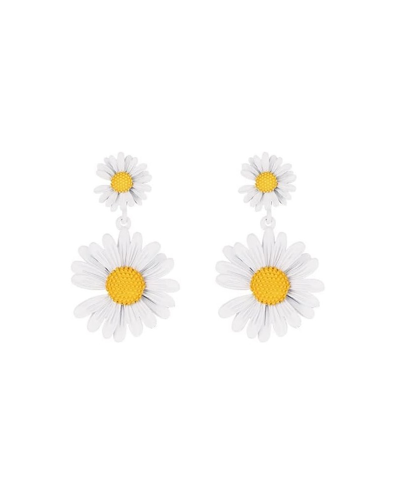 Flower Earrings for Women,60s 70s Daisy Flower Earrings,Retro Disco Hippie Earrings, Daisy Long Dangle Earrings for Teen Girl...