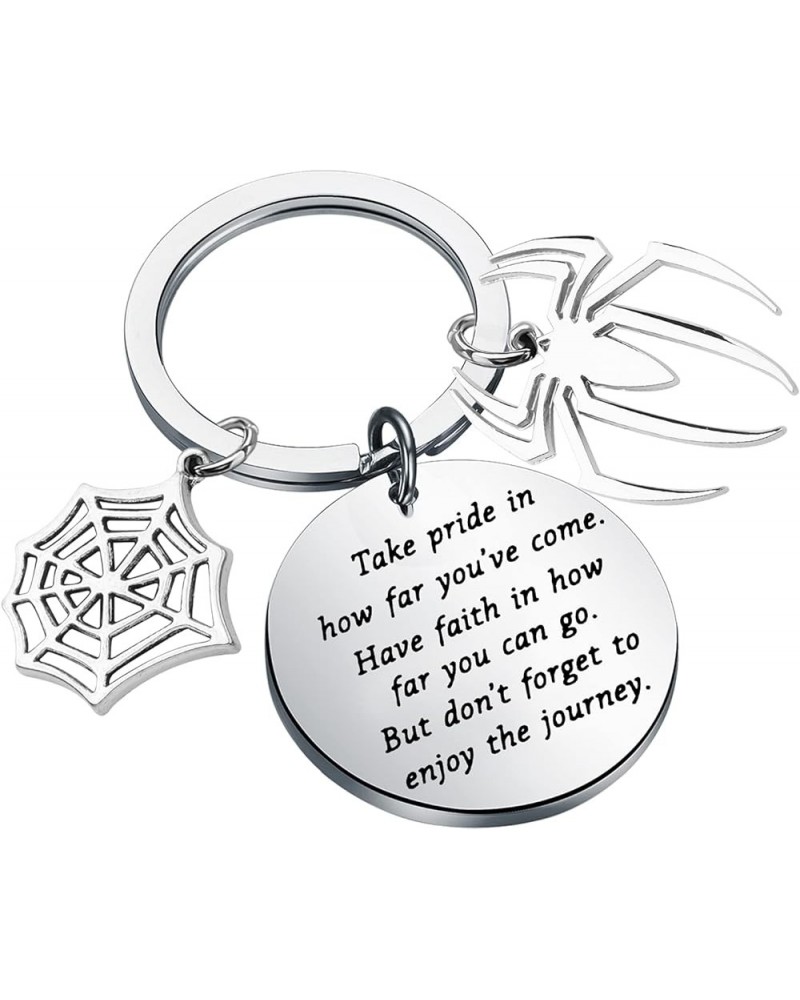 Spider Web Keychain Halloween Spider Gifts Spider Charm Pendant Keychain Spider Movies Fans Inspirational Gifts Silver $8.24 ...