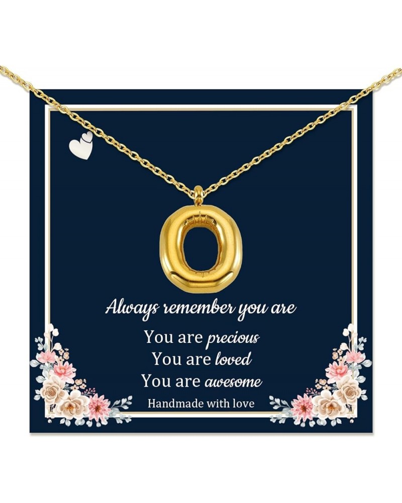 Bubble Initial Necklace for Women Balloon Letter Necklace Gold Birthday Valentine Gift for Daughter, Mom, Wife, Girlfriend, T...