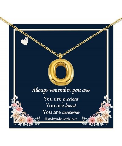 Bubble Initial Necklace for Women Balloon Letter Necklace Gold Birthday Valentine Gift for Daughter, Mom, Wife, Girlfriend, T...