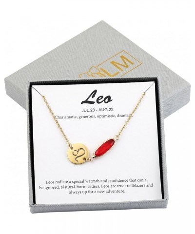 14k Gold Plated Zodiac Birthstone Bracelet, Horoscope Sign Charm Link Bracelet for Women Girls' Birthday Gift Leo-Jul. $10.79...