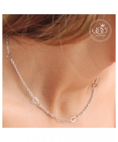 Womens Stainless Steel Mini Multi Heart Love Dainty Chain Necklace Silver 22.0 Inches $10.07 Necklaces