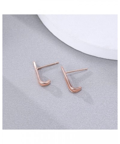 Solid 925 Sterling Silver Bar Huggie Stud Earrings Hoops for Women Girls Bar Stud Earrings F-Rose $8.50 Earrings