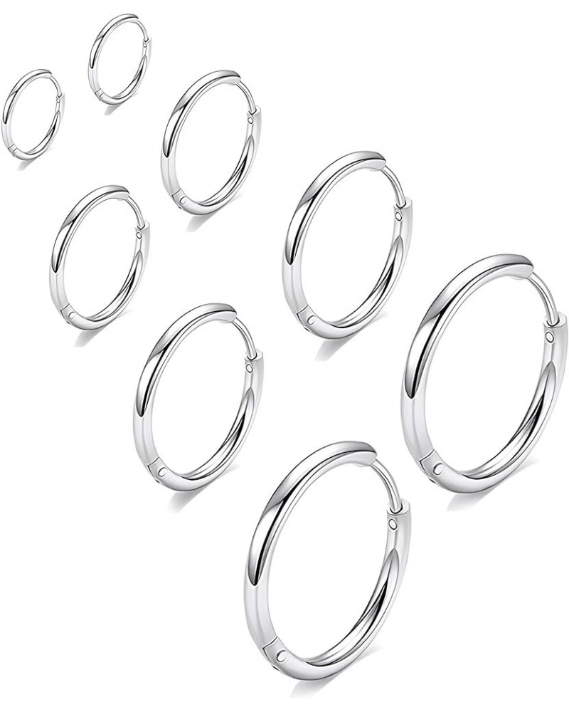 316L Surgical Stainless Steel Huggie Hoop Earrings 6mm 8mm 10mm 11mm 12mm 14mm Hypoallergenic Earrings Hoop Cartilage Helix L...