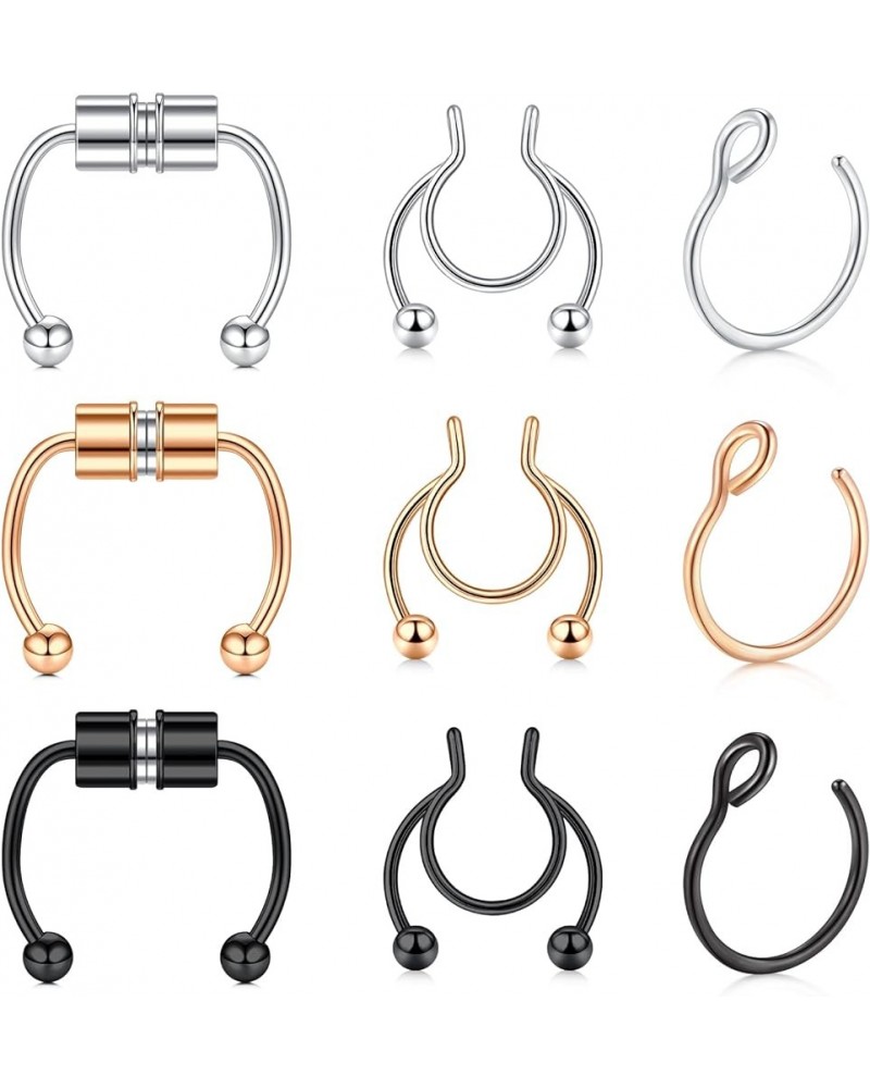 Fake Nose Ring Fake Septum Fake Nose Rings Fake Nose Hoop Fake Nose Rings for Women Fake Nose Piercing Fake Septum Ring Fake ...