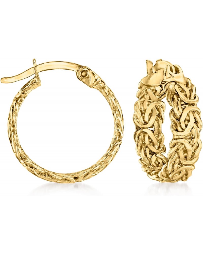 18kt Gold Over Sterling Petite Byzantine Hoop Earrings $28.08 Earrings