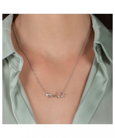 Enchanted Disney Fine Jewelry 14K Rose Gold over Sterling Silver with 1/10 Cttw Diamond Belle Necklace $96.00 Necklaces