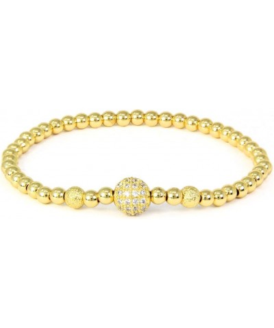 by you Women Teen Girls Stainless Steel Fashion Design Charm Rhinestone Gold Silver Bead Ball Stretchable Elastic Bracelets M...