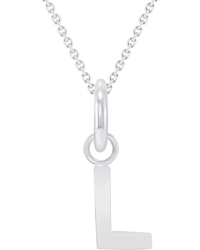 Solid 10k White Gold Personalized Mini Initial Letter A-Z Pendant Necklace 20.0 Inches L $38.95 Necklaces