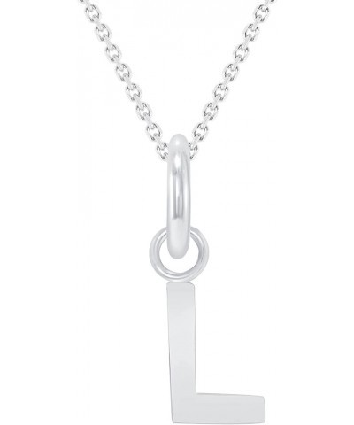 Solid 10k White Gold Personalized Mini Initial Letter A-Z Pendant Necklace 20.0 Inches L $38.95 Necklaces