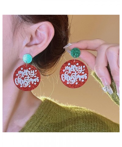 Christmas Earrings for Women Girls Cute Handmade Acrylic Lightweight Colorful Christmas Gingerbread Man Candy Cane Tree Cake ...