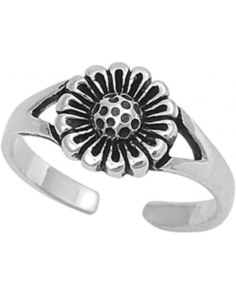 Flower Sunflower .925 Sterling Silver Toe Ring $8.26 Body Jewelry