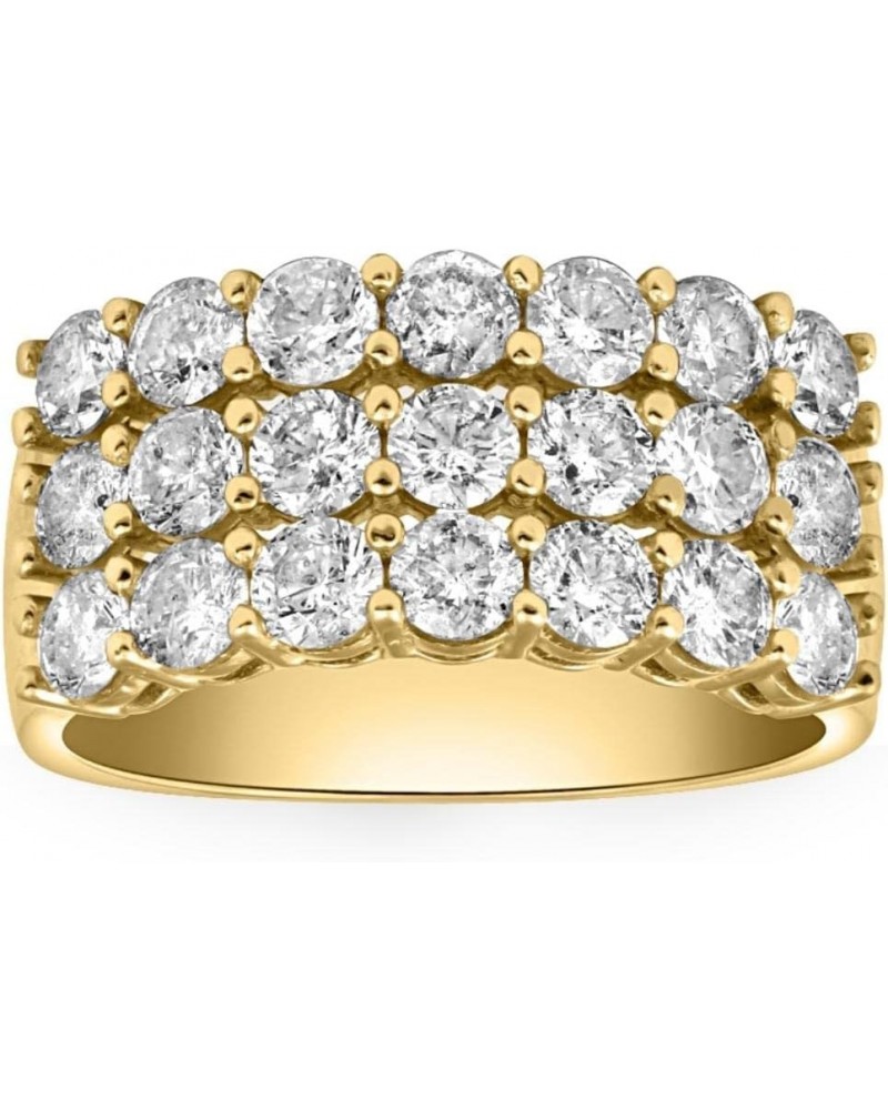 3 Ct Diamond Three Row Women's Wedding Anniversary Ring in White or Yellow Gold White Gold $466.55 Rings