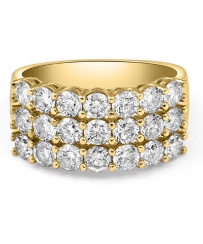 3 Ct Diamond Three Row Women's Wedding Anniversary Ring in White or Yellow Gold White Gold $466.55 Rings