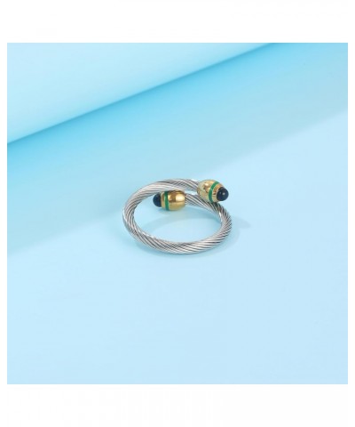 Cable Ring, a Cuff Pearl Ring Designed to Fit Finger Circumference Between 70mm-90mm B-GOLD $10.63 Rings