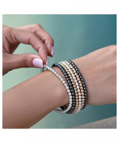 'Falling Water' Natural Hematite Beaded Bracelet in Gold-Plated Sterling Silver, 7.5 $26.00 Bracelets