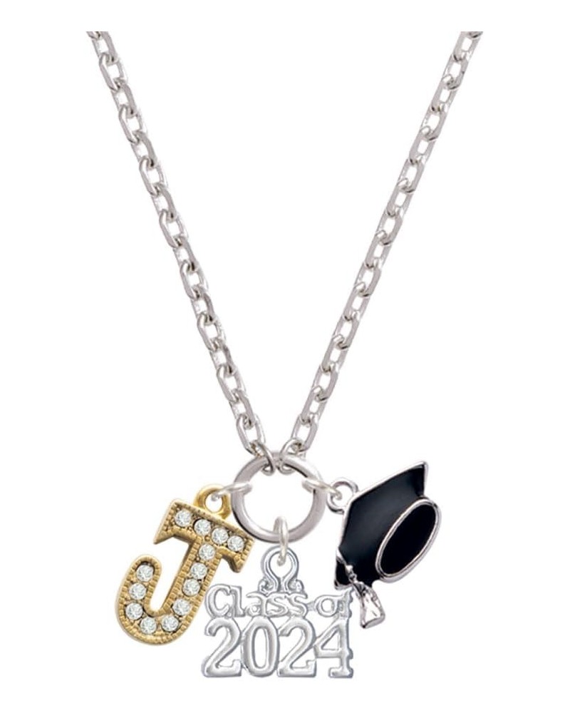 Goldtone Crystal Initial - Silvertone Class of 2024 Graduation Zoey Necklace, 28 J $24.50 Necklaces