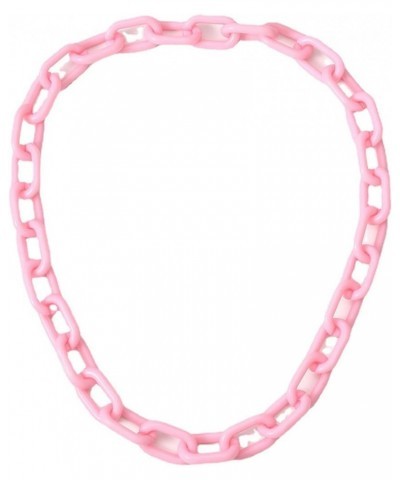 Punk Acrylic Paperclip Link Chain Choker Necklace Chunky Oval Chain Collar Necklace for Women Men pink $6.57 Necklaces