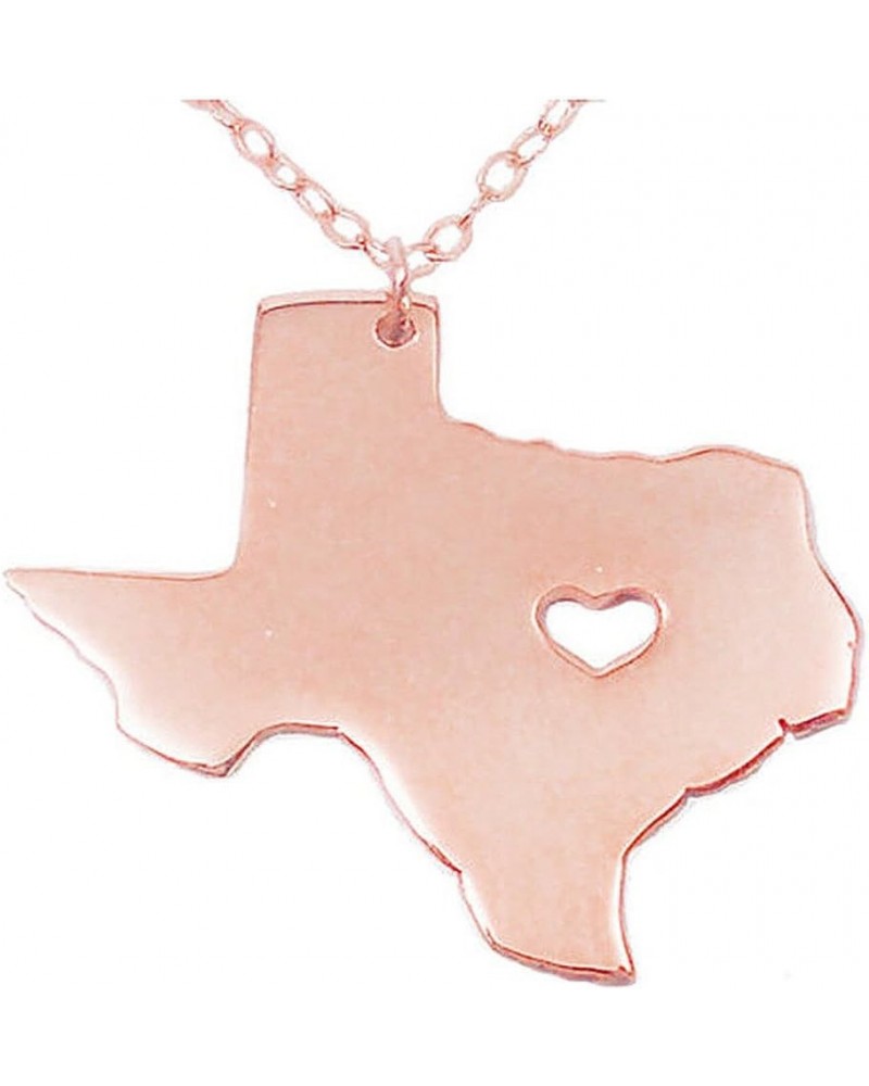 18K Gold Silver Country Map Charm Pendant State of Texas Map Necklace Jewelry Rose Gold $7.55 Pendants