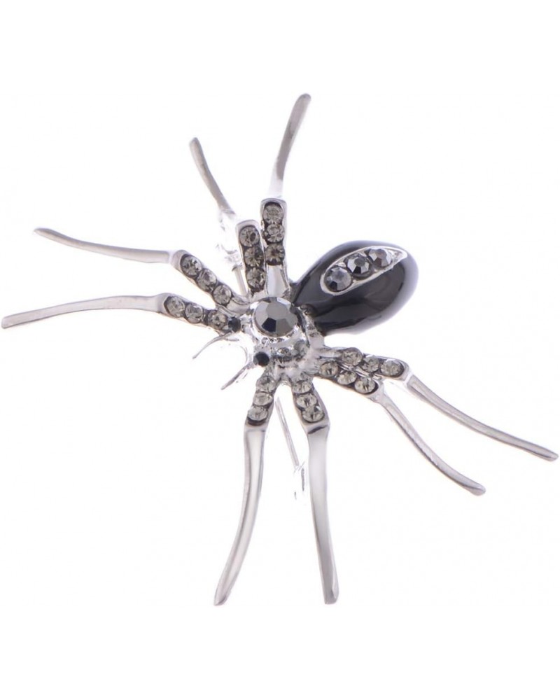 Enamel Crystal Rhinestone Halloween Spider Fashion Jewelry Pin Brooch Black & Silver $8.36 Brooches & Pins