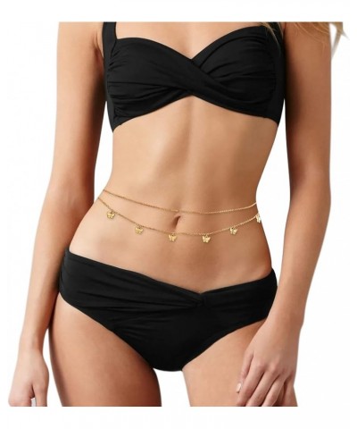 Body Chain Sexy Waist Chains for Women Girls Adjustable Summer Belly Chain Jewelry Beach Bikini Chain Butterfly Gold $7.79 Bo...