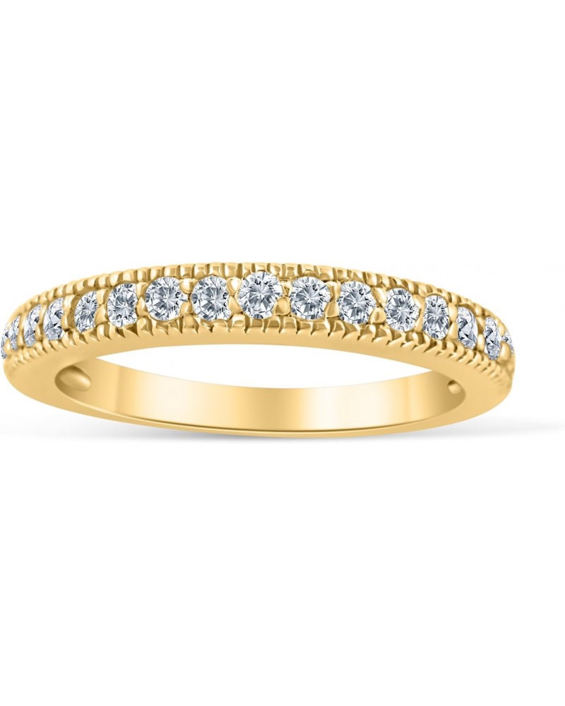 1/5ctw Vintage Diamond Wedding Band in 10K Yellow Gold $102.00 Bracelets