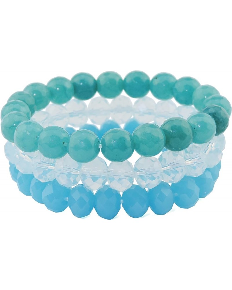 4pcs /Set Imitation Pearl Bracelets Crystal Women Multi Layer (BR1113) BR1112 blue green $10.82 Bracelets