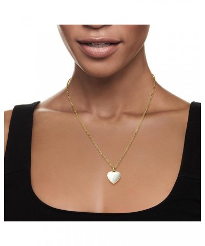 Mother-Of-Pearl Heart Pendant Necklace in 18kt Gold Over Sterling. 18 inches $37.00 Necklaces